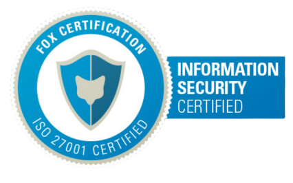 SFM Systems ISO 27001-Emblem von Fox Certification